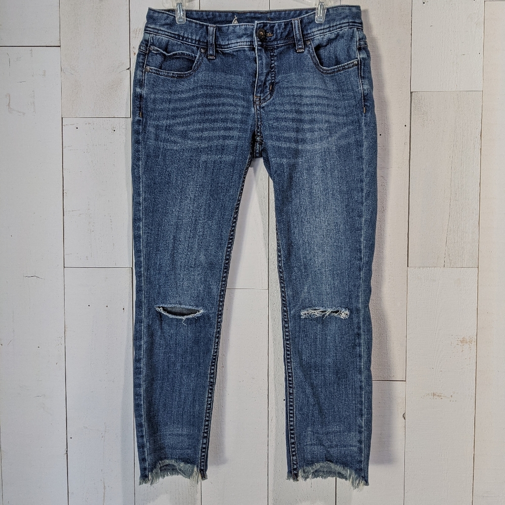 Free People Destroyed Ankle Skinny Jeans